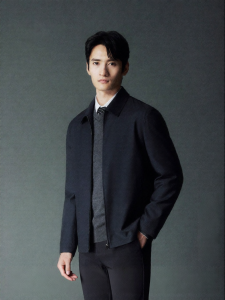 Autumn Business Casual Mandarin Collar Stretch Silk Wool Jacket