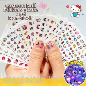WANXUEXING | Night Glow Cute Cartoon Nail Stickers