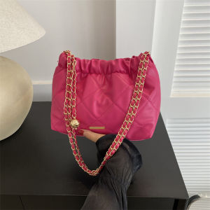 Fashionable Large Capacity Embroidered Bucket Bag for Women New 2023 Chain Crossbody Shoulder Bag Soft Surface Casual Style