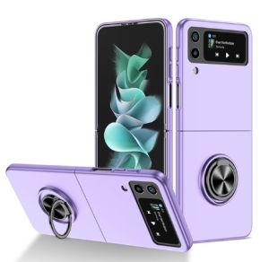 FLOVEME Luxury Armor Phone Case For Samsung Galaxy Z Flip 3 Flip 4 Magnet Ring Kickstand Bracket Matte Silicone Shockproof Back Cover Case For Galaxy Z Flip 3 Flip 4