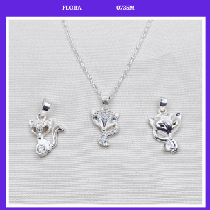 FLORA 0735M - [Có bán lẻ] Dây chuyền bạc ta hình hồ ly may mắn dành cho nữ