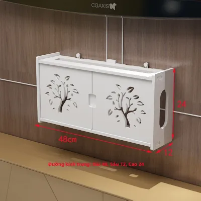 Hộp Đựng Router Không Dây Gắn Tường WiFi Shelves Box Multimedia Cover Box Không Cần Đục Lỗ Hộp Đựng Thiết Bị Đa Phương Tiện