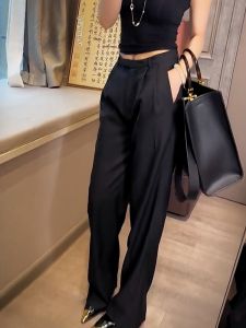 MANMI | Quần Tây Cao Waist Slim Fit Thẳng Đen