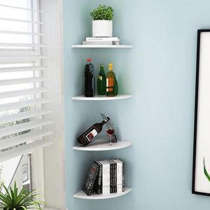 3Pc Corner Floating Shelf Wall Mounted Corner Storage Shelves Space Saving Minimalist Wall Rack for Bedroom Living Room Bathroom
