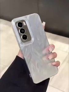 Ốp Lưng Cứng Màu Bạc Sang Trọng EUCAGR Cho OPPO A58 4G - Ốp Điện Thoại Bằng Nhựa Chống Sốc Chống Rơi