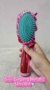 My Style 1206 Unicorn & Mermaid Hairbrush - Sisir Gagang Metallic Mermaid dan Unicorn