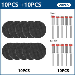 20pcs Abrasive Cutting Disc 32mm Metal Cutting Disc Blade Grinding Wheels With Mandrels for Dremel Rotary Tool Accesories