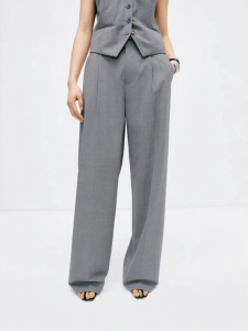edition | Summer New Wool Worsted Grey Flared Trousers
