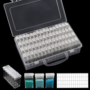 1pc 10/32/48/64 Slots Plastic Storage Box DIY Diamond Painting Beads Charms Jewelry Accessories Organizer Box