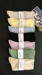 🔥 TIK TOK 🔥ถุงเท้าญี่ปุ่นยอดนิยมสำหรับเด็กผู้หญิงน่ารักถุงเท้าน่องนักเรียน Tulle ถุงเท้าขนสัตว์สีทึบถุงน่องอเนกประสงค์