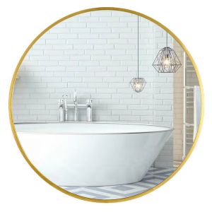 Round Aluminum Alloy Bathroom Mirror For Hanging Dressing Decoration