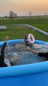 RAREITEM สระน้ำเป่าลม ทรงกลม สระว่ายน้ำแบบกลมทรงสูง ขนาด 1.68-1.83 ซม.