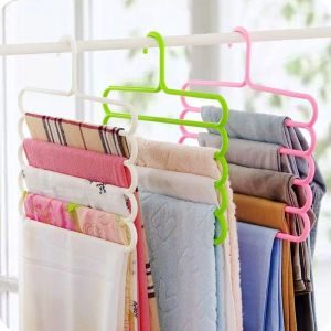 5 Tier Hanger For Clothes Pants and Towel | Pants Organizer | Space Saving Hanger | Hijab Hanger