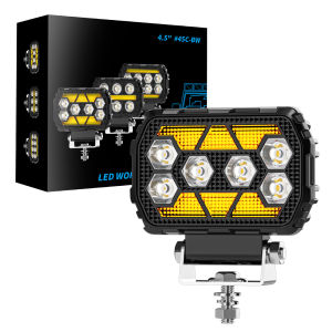 4.5 inch Rectangle DRL Day Running Lights Modified LED Work Lights Off-Road Vehicle Spotlights ATV SUV 4X4 Headlights Flash