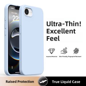 Ultra-Thin Liquid Silicone Phone Case for iPhone 16E Anti-Fingerprint Skin-Like Mens Womens New Model Full Protection Drop-Proof Shell