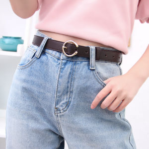 Cool Diamond Pattern Womens Belt Simple Versatile Student Korean Fashion Trendy Denim Waist Belt Decorative PU Leather