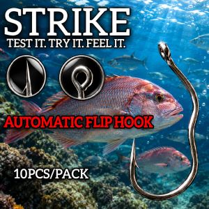 REPACK 10PCS MATA KAIL PANCING AUTO FLIP (ADA LUBANG) FISHING HOOK AUTO STRIKE