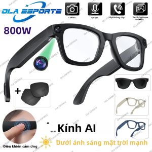 Kính Thông Minh AI 4K Dành Cho Nam Nữ Với Camera HD 800W Gọi Bluetooth Trợ Lý Giọng Nói Nghe Nhạc & Dịch Thuật