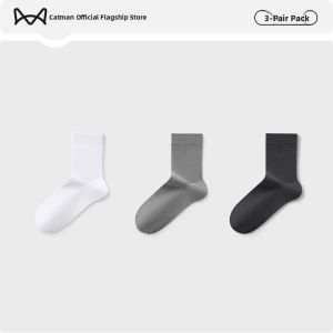 MiiOW | 10A Antibacterial Mens Cotton Socks Mid-Calf Breathable Anti-Microbial Sweat Absorbent Business Long Socks For Summer