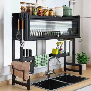 DIHUANTUO | Covered Dustproof Spice and Dish Storage Rack