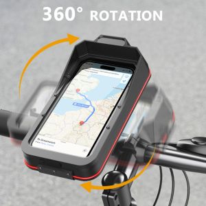 Universal Waterproof Motorcycle Bicycle Mobile Phone Holder for 4.7-7.0 inches Devices Quick Lock Bike Scooter Handlebar Stand