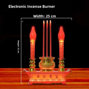 Integrated LED Electronic Incense Lamp Buddha Offering Lamp Battery Long Burning Lamp Lotus Lamp Home Use Candle Holder