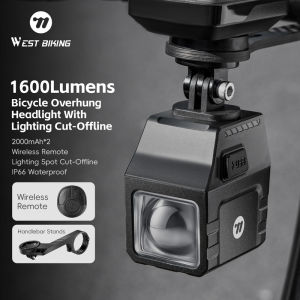 WEST BIKING Treo Đèn Xe Đạp 1600 lumens Độ sáng cao IP66 chống nước cho xe đạp Đèn pha Type-C điều khiển từ xa không dây đèn đầu xe yên xe đạp thể thao xe đạp leo núi đèn lồng Phụ Kiện Xe Đạp