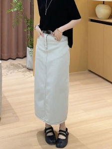 MANMI | Chân Váy Jeans Màu Xanh Nhạt Thời Trang
