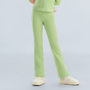 Kids Warm Dancewear Tops Pants Set Winter Fleece Ballet Outfits for Girls Dance Practice Performance Costume