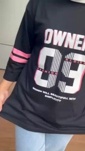 Aldira Kaos Oversize Jersey Baseball 09 Atasan Wanita Kekinian / Kaos Wanita / Atasan