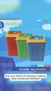 SJM MALL WASTE CAN RECTANGULAR W/ COVER 13LITERS