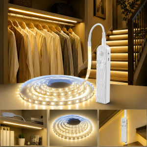 OSIDEN | LED Motion Sensor Strip Light 1/3/5M LED Closet Light Battery Powered Wall Light for TV Beds Stair Cabinets Home Decoration