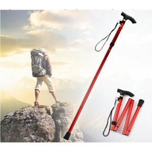 【COD】Foldable Tungkod Cane for Seniors Elders or Hiking Aluminum Walking Stick with Adjustable Height Lightweight 5 sections of non slip Trekking pole for hiking