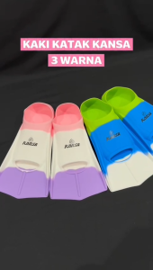 KANSA Professional Swimming Flippers Short Foot Poof Childrens Diving Gradient Colours Frog Shoes Training Diving Equipment