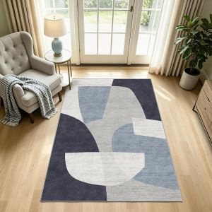 Modern Abstract Semicircle Pattern Carpet Nordic Minimalist Line Design Area Rug Luxury Bedside Floor Cushion
