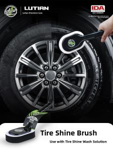 LUTIAN | Tire and Rim Cleaning Brush Long Hard and Soft Bristles