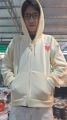 Áo Khoác Nỉ, Áo Hoodie Khóa Vải Nỉ Bông Cotton Ấm Áp Mềm Mịn, Hình Trái Tim Love Art Nhỏ Xinh Dành Cho Bé. 