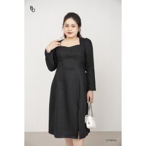 Đầm cup ngực xẻ gấu dáng dài BIGSIZE (55kg đến 95kg) - 22T3SD36 - [BUstu Bigsize]