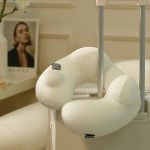 หมอนคอกลมยางพาราแบบอัดลมสำหรับการเดินทาง หมอนคอกลมแบบ U สำหรับการนอนหลับยาว หมอนคอกลมแบบพกพา หมอนคอกลมแบบหุ้มคอสำหรับการเดินทาง