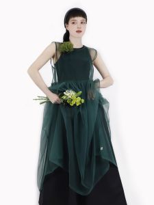 Elegant Black Mesh Skirt Dress High Waist Simple Outerwear Single Layer Fairy Cover up Spring Summer Autumn Winter Long Dress