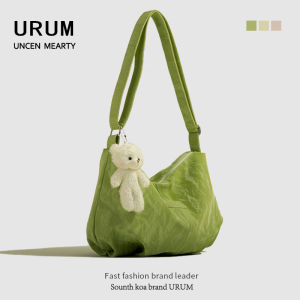 UR2024 Spring Summer New Velvet Large Capacity Simple Soft Tote Bag Versatile Commuter Crossbody Bag for Young Men And Women