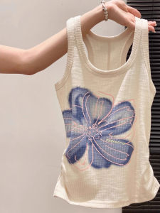 chaqi | American Retro Floral Print Halter Vest Women Summer Design Slim Fit Sleeveless Top Trendy Backless Waist Cinching Vest