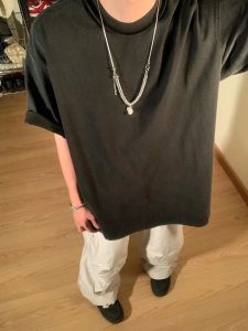 Heavyweight Cotton Short Sleeve T-Shirt Mens Summer Fashion Brand Turn-down Collar Five-Quarter Sleeve Loose Fit Youth Trend