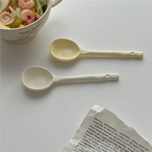 Simple Handmade Ceramic Soup Spoon Dessert Spoon Home Use Student Dining Utensils Rice Spoon Advanced Sense Porcelain Spoon