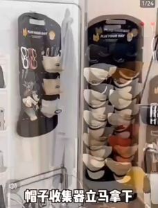 GreenHouse ราวแขวนหมวก ที่แขวนหมวก ที่แขวนแว่นตา ติดผนัง แขวนได้เยอะ เป็นระเบียบ ทำจากวัสดุเฟลท์ น้ำหนักเบา