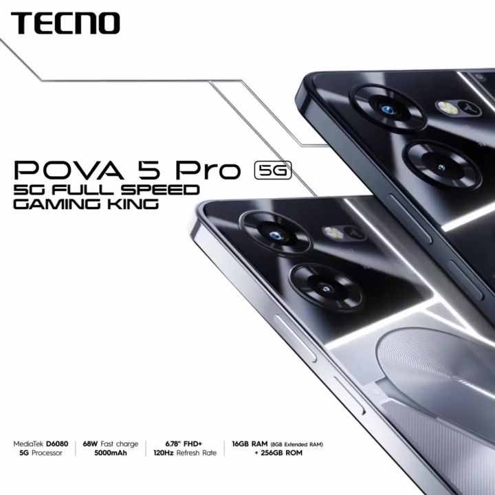 TECNO Pova 5 Pro 5G (Dark Illusion, 8GB RAM,256GB Storage)