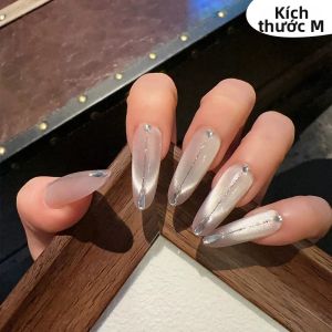 10 Cái/bộ Full Cover Móng Tay Giả Với Ren DIY Ấn Vào Móng Tay Trang Trí Làm Móng Tay Nghệ Thuật Đeo Tấm Móng Tay Nghệ Thuật M-SIZE