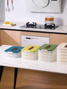 餃子盒 Dumpling Frozen Dumpling Multi-layer Refrigerator Food Storage Frozen Chaos Household Dumpling Tray Fresh-Keeping云吞盒  水餃 盒 一次性。。。