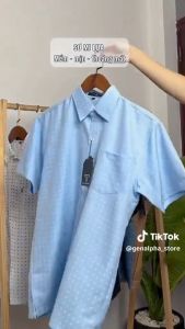 Áo sơ mi nam tay ngắn một túi form rộng GENALPHA vải lụa co giãn mềm mịn form rộng classic GEN559