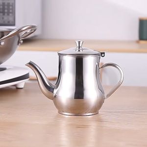Stainless Steel Household Oil Filter Pot Lard Strainer Tank Container Jug Large Capacity Storage Can Kitchen Tools